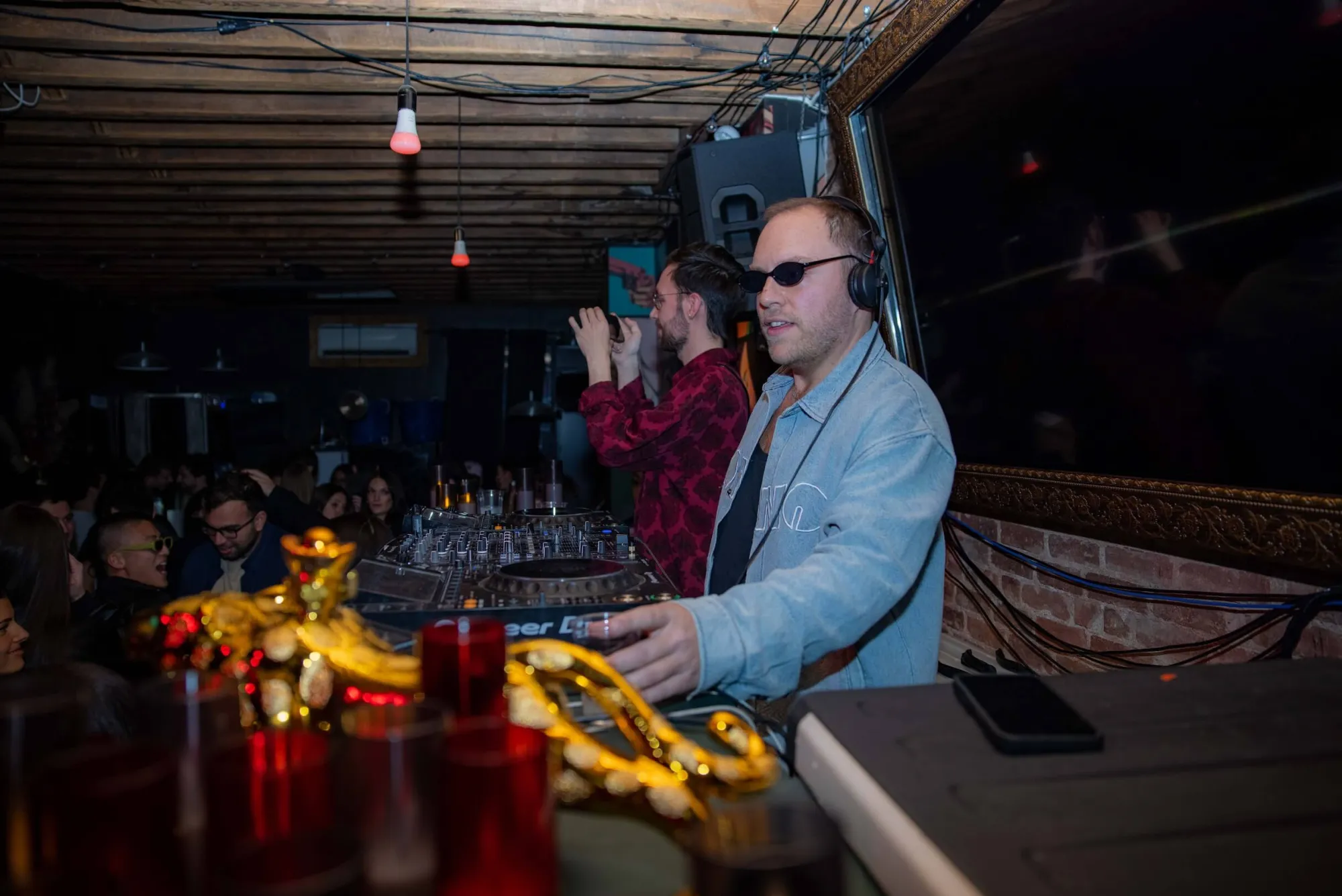 Side view of Josh Torrison DJing in New York City